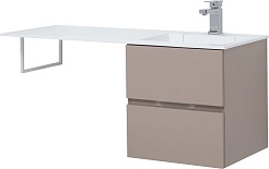 Aquanet Тумба с раковиной Алвита 120 R подвесная капучино под стиральную машину – фотография-11